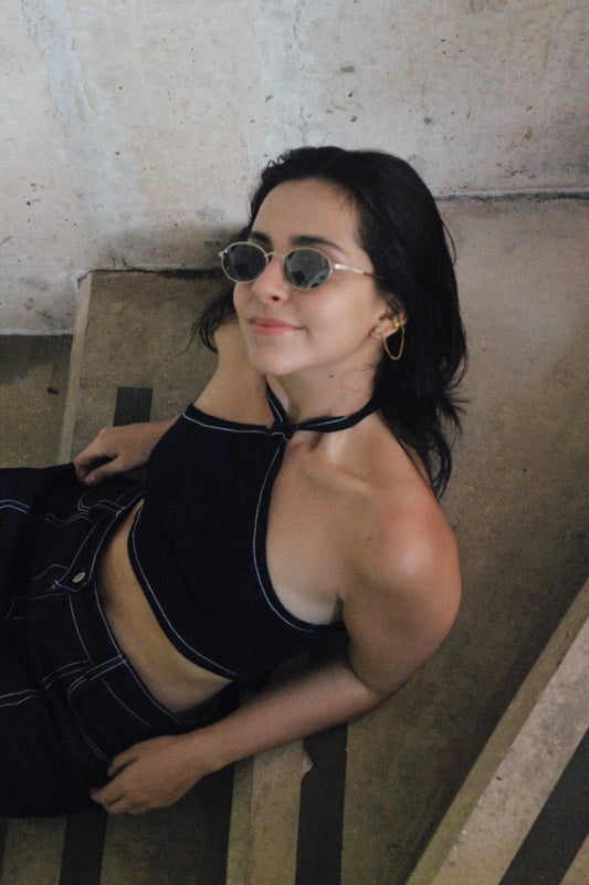 Top esencial índigo