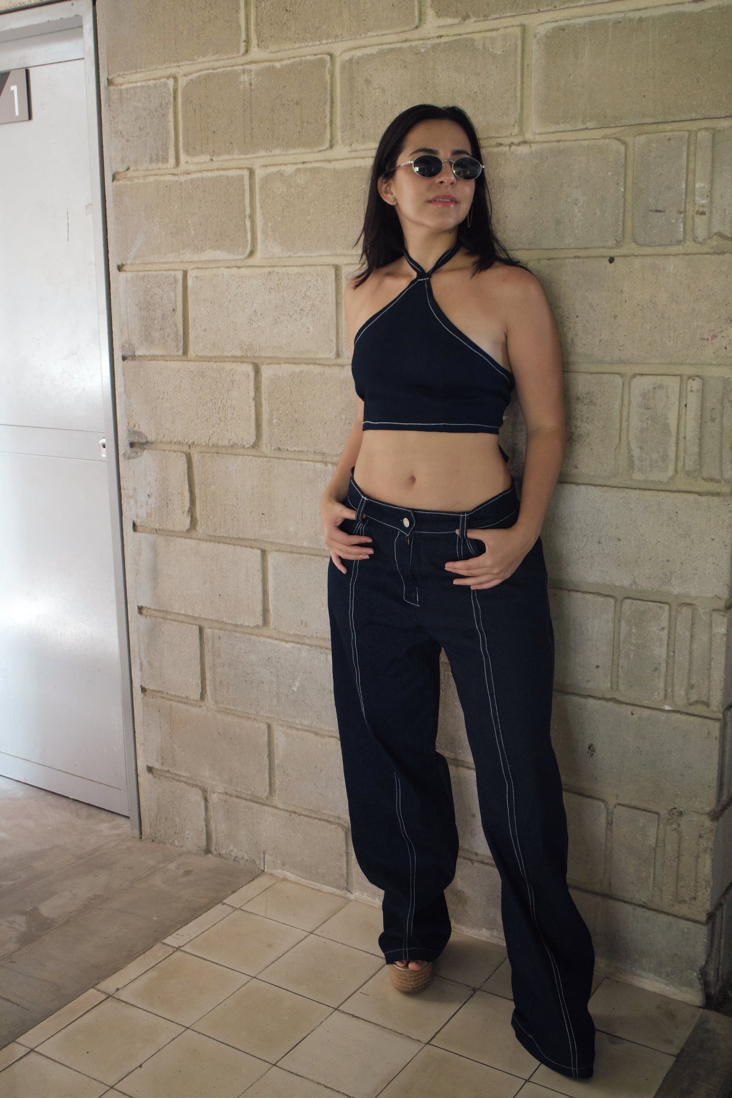 Top esencial índigo